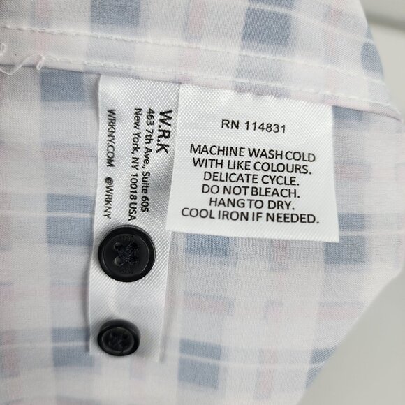 WRK Shirt Mens 17 Multi Geometric 4 Way Stretch L/S Button Up - Picture 8 of 8